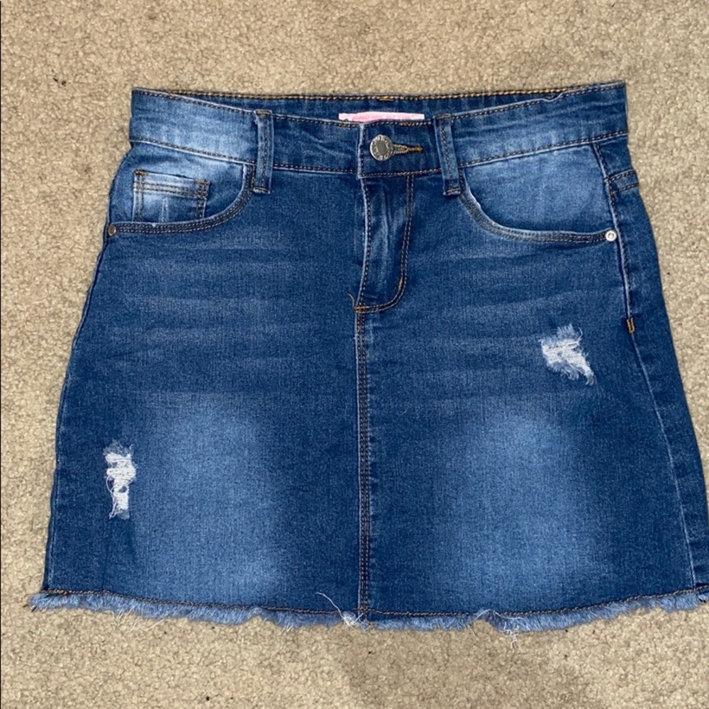 soho blue denim mini skirt